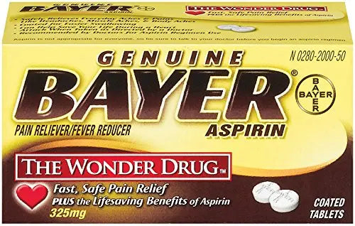 Genuine Bayer Aspirin 325mg Tablets, 50-Count (Pack of 2) Bayer Au supplements