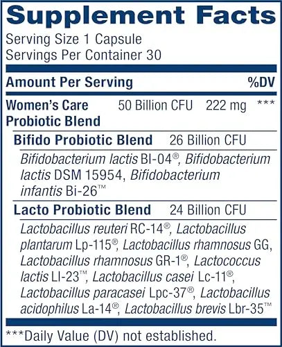 Renew Life Women's Probiotic Capsules, 50 Billion CFU Guaranteed, Supports Vaginal, Urinary Renew Life Au supplements