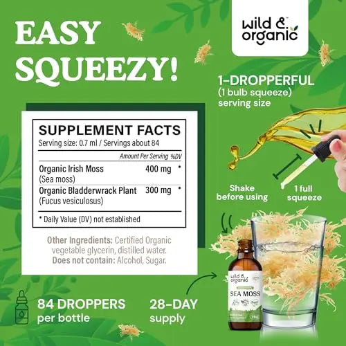 Sea Moss - Organic Sea Moss Liquid Drops - Irish Sea Moss Supplement - Seamoss Wild & Organic Au supplements