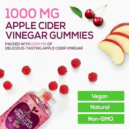 Vegan Apple Cider Vinegar Gummies | Max Strength 1000mg | Gelatin-Free, Vegan, Non-GMO Nature's Nutrition Au supplements