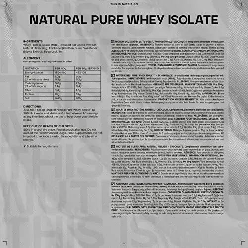 Bulk Natural Pure Whey Protein Isolate, No Artificial Sweetners, Chocolate, 500 g, Packaging May Vary Bulk Au supplements