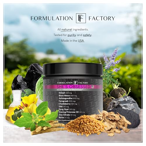Formulation Factory She's Obsessed: 10-in-1 Hormone Balance Maximizer with Shilajit, Maca, Ashwagandha, DIM, Dong Quai, Zinc & More for Vitality & Balance – 120 Capsules 2 Months Formulation Factory Au supplements