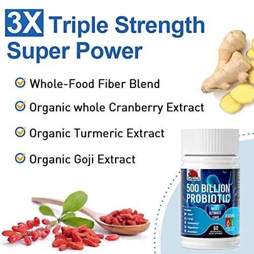 Probiotics for Men, 500 Billion CFU + 12 Strains Men's Probiotic with Turmeric Cranberry CFUKING Au supplements