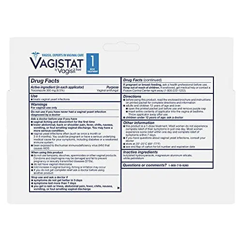 Vagistat 1 Day Single-Dose Yeast Infection Treatment for Women, Antifungal Ointment Helps Relieve Vagisil Au supplements