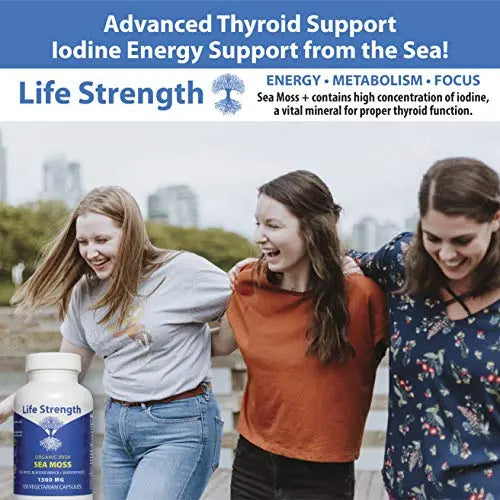 Life Strength Organic Sea Moss 120 CT Wildcrafted Irish Sea Moss and Bladderwrack Burdock Life Strength Au supplements