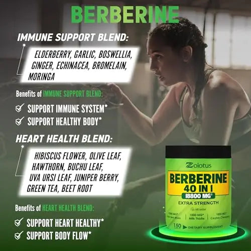 Zolotus 18800mg Berberine Supplement 40 in 1, with Sea Moss, Cinnamon, Milk Thistle Zolotus Au supplements