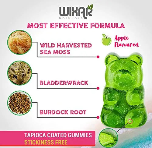 WIXAR NATURALS Sea Moss Gummies - Natural Irish Sea Moss and Bladderwrack WIXAR NATURALS Au supplements