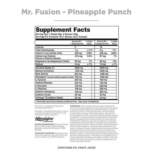 Nutrithority Mr.Fusion Pre Workout Supplement, Pineapple Punch, 40 Servings Nutrithority Au supplements