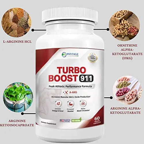 Phytage Labs Turbo Boost 911 Nitric Oxide Booster, Circulation, Energy Boost, Mental Focus Phytage Labs Au supplements