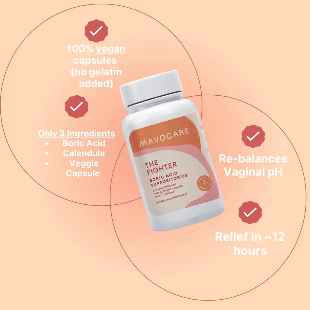MavoCare, Inc. Boric Acid 600mg The Fighter with Added Calendula Vegan Capsule- Fights BV and Irritation- Gentle MavoCare, Inc. Au supplements