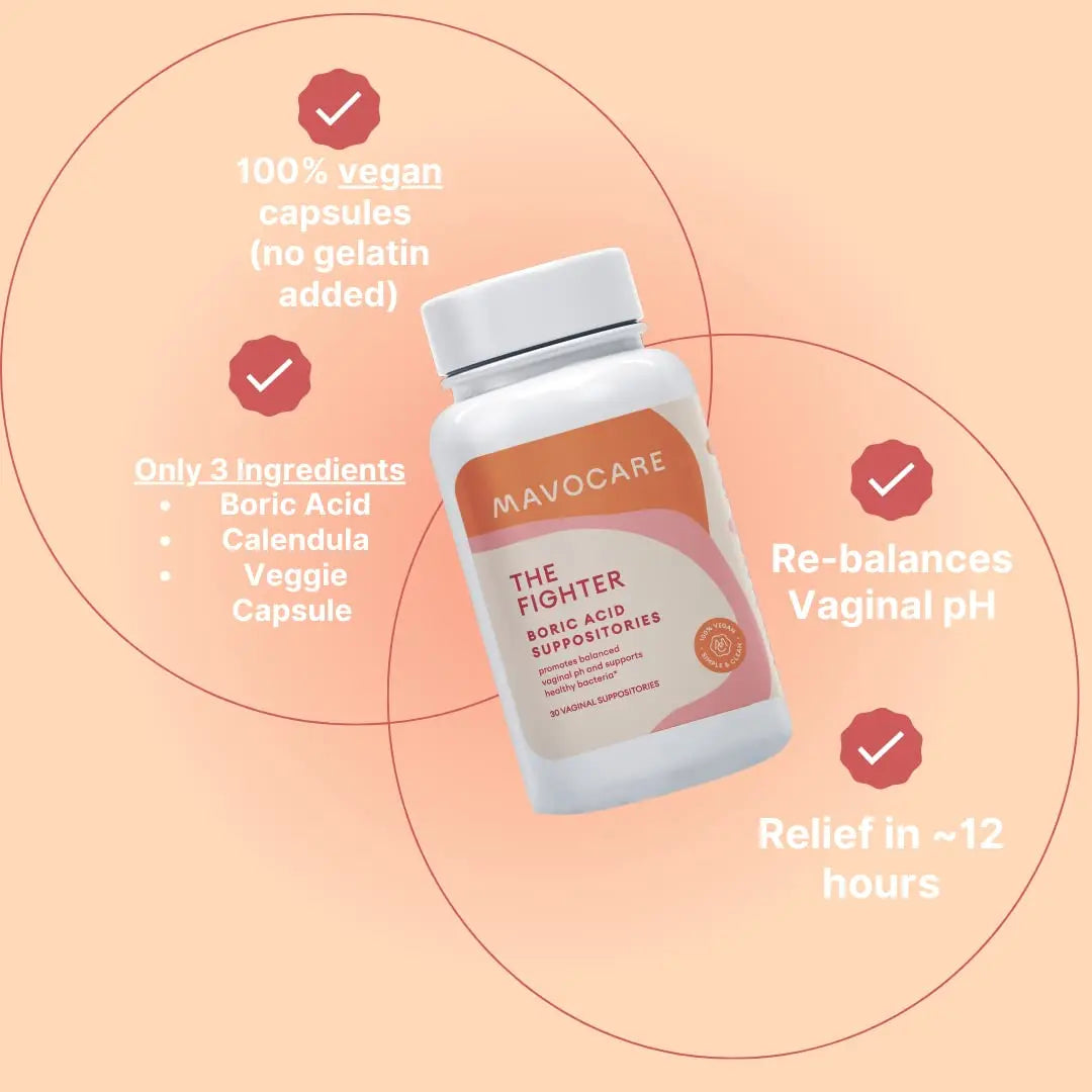 MavoCare, Inc. Boric Acid 600mg The Fighter with Added Calendula Vegan Capsule- Fights BV and Irritation- Gentle MavoCare, Inc. Au supplements