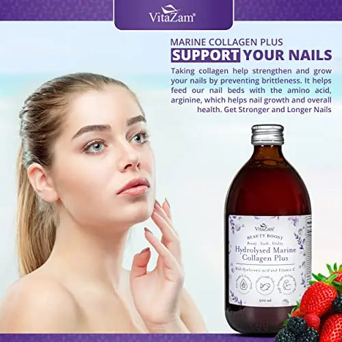 Diamond Elixir Marine Liquid Collagen Type 1 & 3 Hydrolysed Collagen Peptides 10000mg VitaZam Au supplements