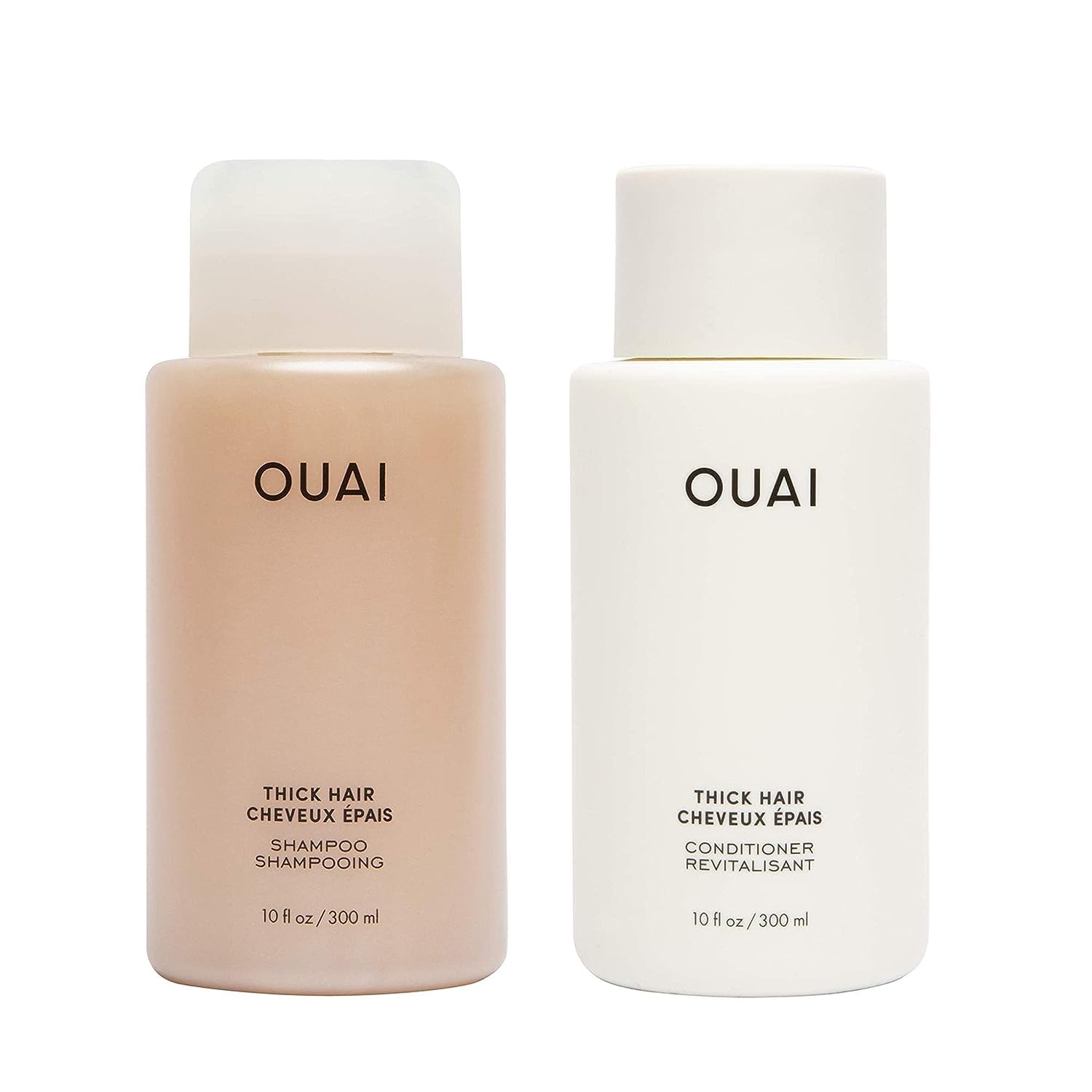 OUAI Thick Hair Shampoo and Conditioner Set - Sulfate Free Shampoo and Conditioner for Thick Hair Care - Moisturizes, Strengthens & Fights Frizz - Made with Keratin & Shea Butter (10 Fl Oz) OUAI Au supplements