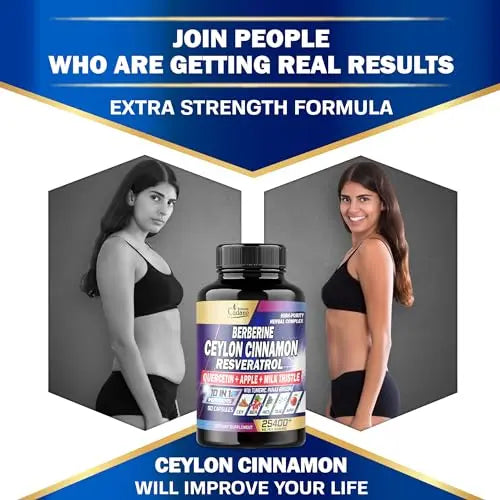Ceylon Cinnamon 15000mg Berberine 3000mg Quercetin 2000mg Supplement - Support Organic Cadane Au supplements