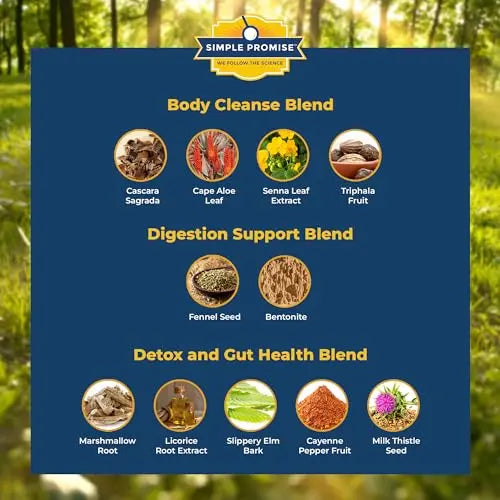 Simple Promise - BellyFlush - Detox and Colon Cleanse - Supports Digestive Health, 60 Capsules Simple Promise Au supplements