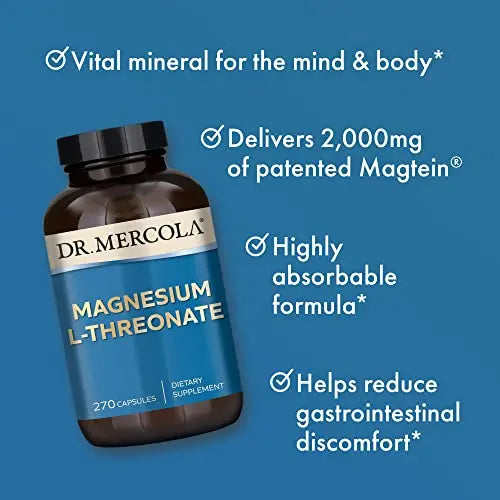 Dr. Mercola Magnesium L-Threonate, 90 Servings (270 Capsules), Dietary Supplement Dr. Mercola Au supplements