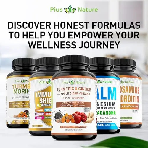 PIUS NATURE Turmeric Curcumin and Ginger with Apple Cider Vinegar, USDA Organic PIUS NATURE Au supplements