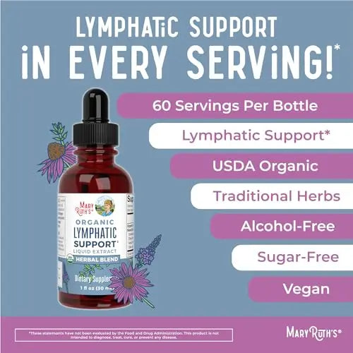 Lymphatic Support Drops | USDA Organic Lymphatic Cleanse Immune Support Supplement MaryRuth Organics Au supplements