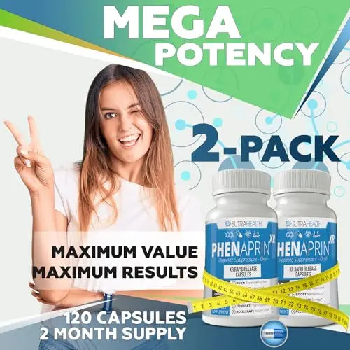 PhenAprin XR Maximum Strength Appetite Suppressant Diet Pills - 2-Pack, Metabolism Boosting SutraHealth Au supplements