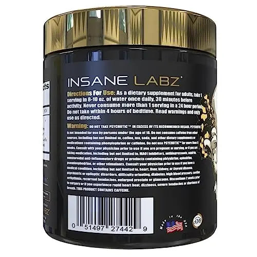 Insane Labz Psychotic Gold, High Stimulant Pre Workout Powder, Extreme Lasting Energy Insane Labz Au supplements