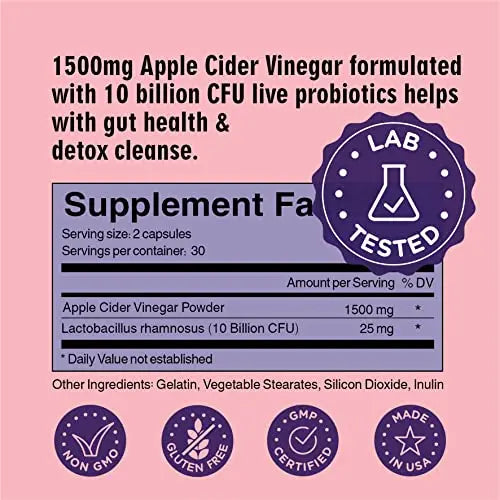 WayLoss 1500mg Apple Cider Vinegar Capsules/Apple Cider Vinegar Pills w/ 10 BILLLION WAY LOSS Au supplements