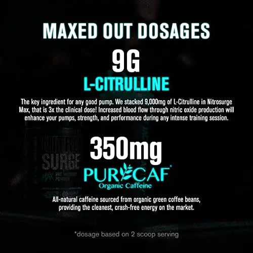Jacked Factory Nitrosurge Max Nootropic Pre Workout Powder - Premium Pre Workout Jacked Factory Au supplements