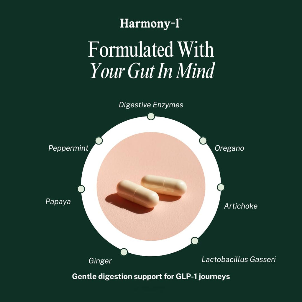 Harmony-1 Gut Health Supplement — Digestive Enzymes + Probiotics for Bloating Relief & Digestive Comfort — GLP-1 Friendly Digestive Support — 60 Capsules Harmony-1 Au supplements