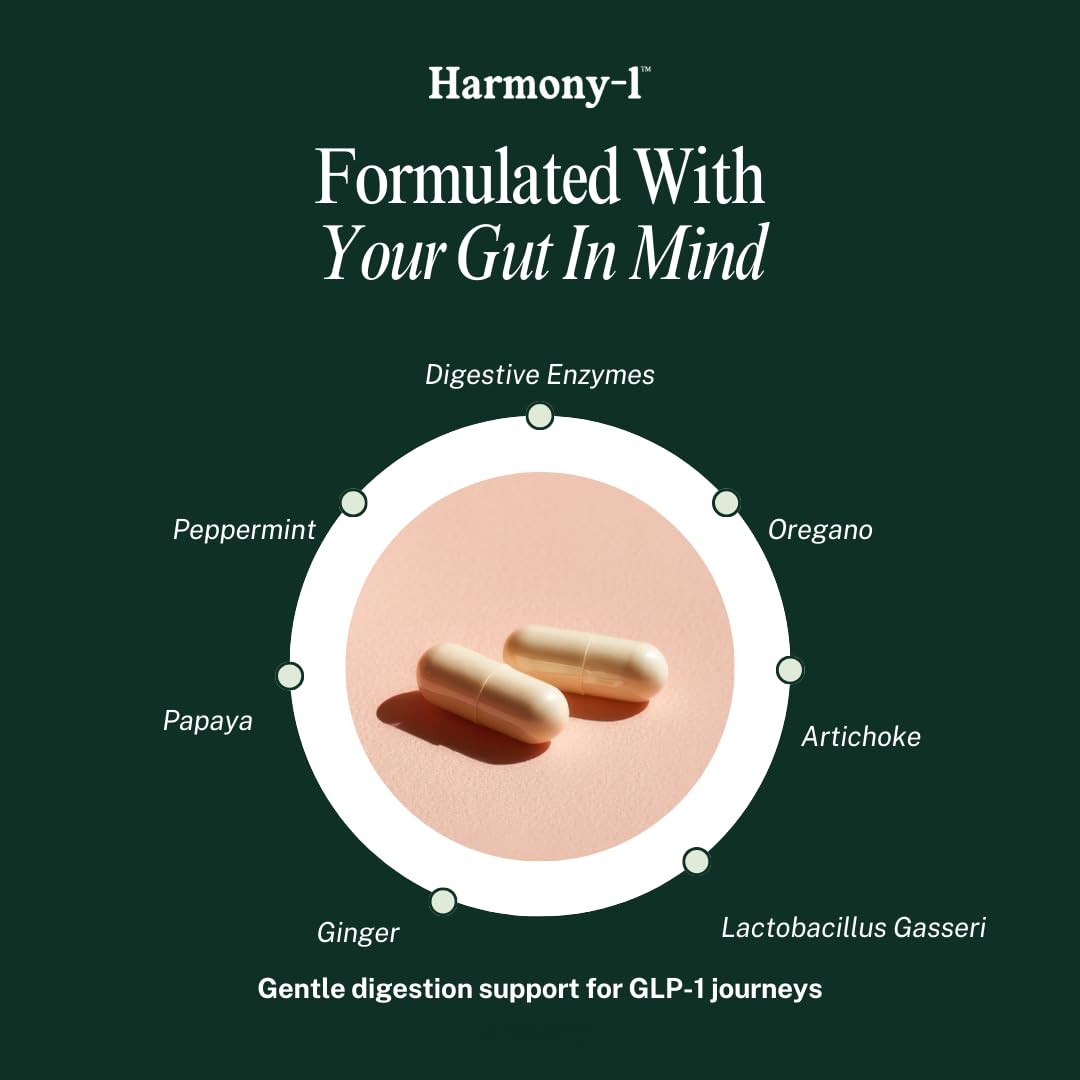 Harmony-1 Gut Health Supplement — Digestive Enzymes + Probiotics for Bloating Relief & Digestive Comfort — GLP-1 Friendly Digestive Support — 60 Capsules Harmony-1 Au supplements