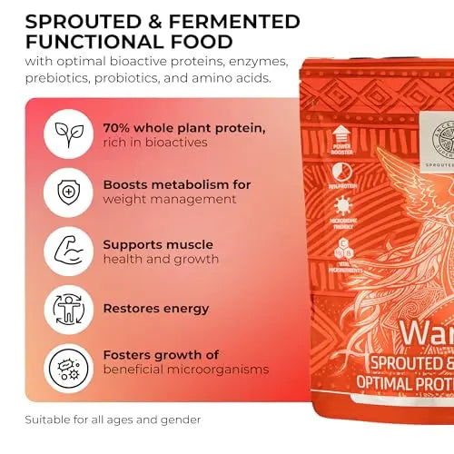ANCESTRAL SUPERFOODS: Vegan Superfood Protein Powder, Gluten-Free Alkaline Fibre Supplement ANCESTRAL SUPERFOODS SPROUTED FOR LIFE Au supplements