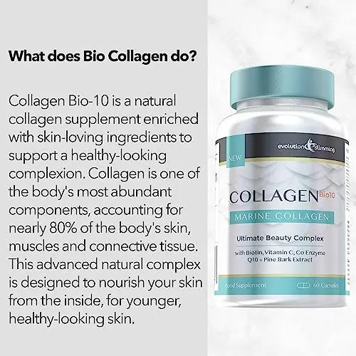 Collagen Bio-10 with Marine Collagen, Biotin & Co-Enzyme Q10 (60 Capsules) Evolution Slimming Au supplements
