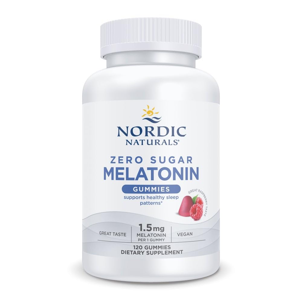 Nordic Naturals Zero Sugar Melatonin Gummies, Raspberry - 120 Gummies - 1.5 mg Melatonin - Great Taste - Restful Sleep, Antioxidant Support - Non-GMO, Vegan - 120 Servings Nordic Naturals Au supplements