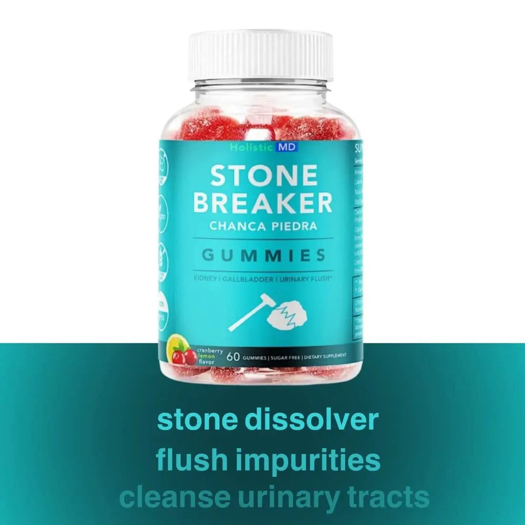 Holistic MD Stone Breaker Chanca Piedra 1,500mg Gummies Kidney Stones Cleanse Gallbladder Formula | Plus Cranberry Extract Might Help Urinary Tract Flush Impurities | Fast Absorption Sugar Free 60ct Holistic MD Au supplements