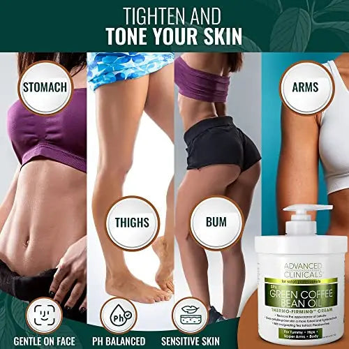 Advanced Clinicals Retinol Body Cream + Green Coffee Bean Oil Slim & Tighten Body Lotion Advanced Clinicals Au supplements