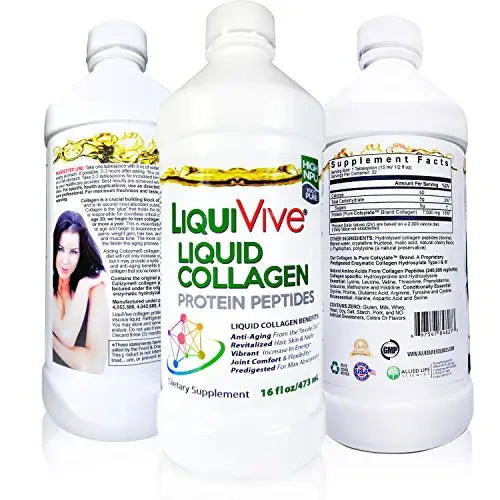 LiquiVive Liquid Collagen Protein Peptides Concentrate | Pure Hydrolyzed Super Multi Collagen Life Miracle Au supplements