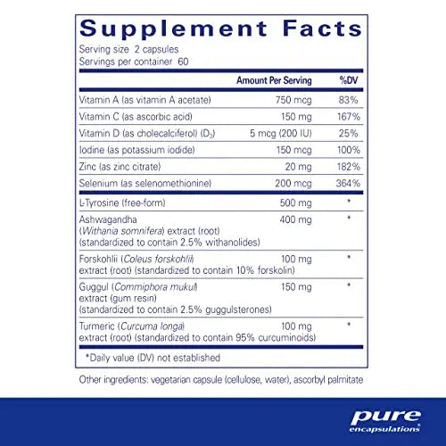 Pure Encapsulations Thyroid Support Complex - Hypoallergenic Supplement with Herbs Pure Encapsulations Au supplements