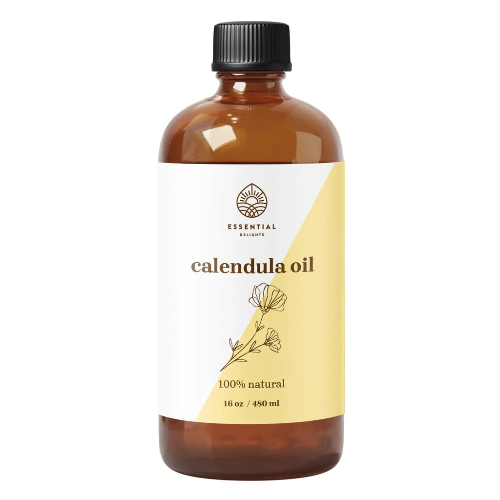 Essential Delights Calendula Oil - Premium Carrier Oil (16 fl oz) | for Skin, Face, Body, Hair Revitalization Essential Delights Au supplements