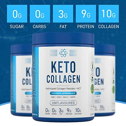 Applied Nutrition Keto Protein Powder, Hydrolysed Collagen Peptides + MCT Healthy Fats & Skin, Ketogenic & Paleo Diet Applied Nutrition Au supplements