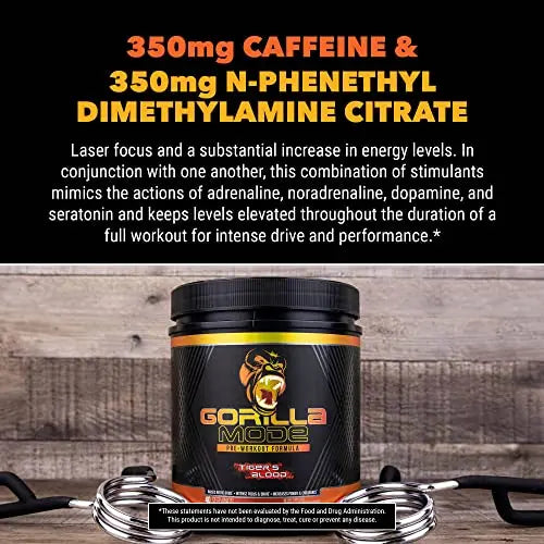 Gorilla Mode Pre Workout - Massive Pumps · Laser Focus · Energy · Power - L-Citrulline Gorilla Mind Au supplements