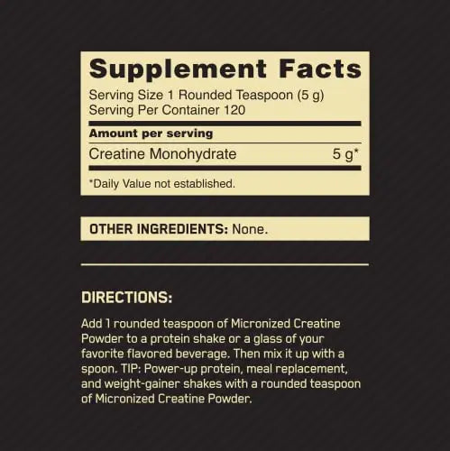 Optimum Nutrition Micronized Creatine Monohydrate Powder, Unflavored, Keto Friendly Optimum Nutrition Au supplements