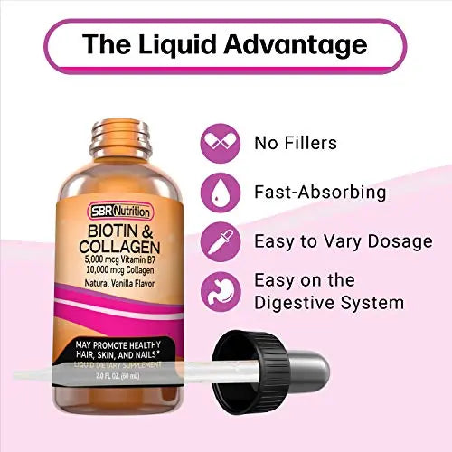 SBR Nutrition Biotin and Collagen Liquid Drops Daily Food Supplement, Vitamins SBR Nutrition Au supplements