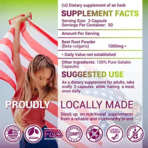 HERBALICIOUS Beet Root Capsules - Herbal Supplement for Athletic Performance HERBALICIOUS Au supplements