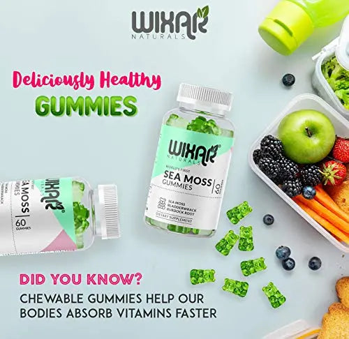 WIXAR NATURALS Sea Moss Gummies - Natural Irish Sea Moss and Bladderwrack WIXAR NATURALS Au supplements