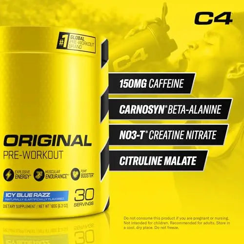 Cellucor C4 Original Pre Workout Powder ICY Blue Razz & C4 Sport Pre Workout Powder Cellucor Au supplements