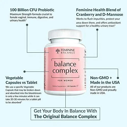 Balance Complex Vaginal Health Dietary Supplement, 60 Capsules Instant Brands Au supplements