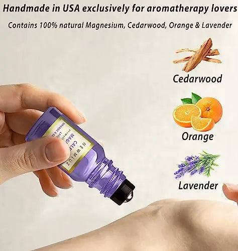 Calm Magnesium Roller Lavender Orange Cedarwood Essential Oil Roll On Calming Aromatherapy Self Care New Miuz Au supplements