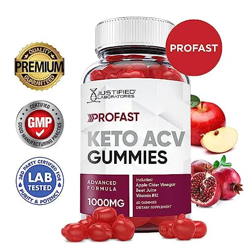 Justified Laboratories ProFast Keto ACV Gummies 1000MG Pro Fast Vegan Non GMO Justified Laboratories Au supplements