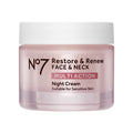 No7 Restore & Renew Multi Action Night Cream for Face & Neck - Nighttime Face Moisturizer with Collagen Peptides