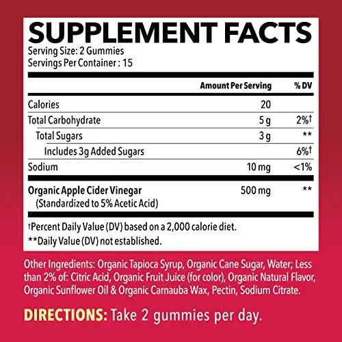 HAVASU NUTRITION Organic Apple Cider Vinegar Gummies with The Mother | Metabolism Stomach Control & Energy Support | Vegan & Non-GMO Natural Apple Flavor | 30 Count HAVASU NUTRITION Au supplements