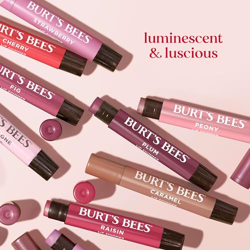 Burt's Bees Easter Basket Stuffers, Lip Shimmer Nude Collection, Tinted Lip Balm, Moisturizing for All Day Hydration with Natural Glowy Finish