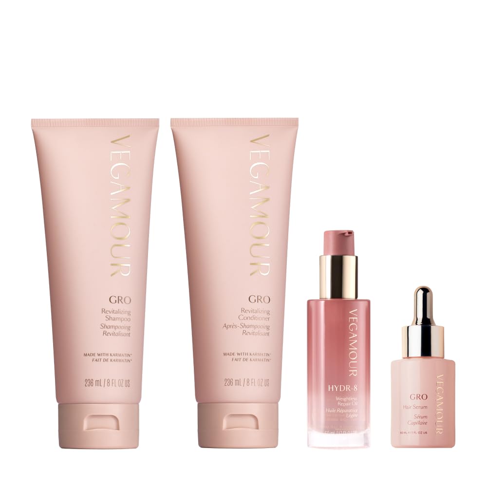 Vegamour Essentials Kit: Revitalizing Shampoo & Conditioner, Hair Serum, Weightless Repair Oil for All Hair Types VEGAMOUR Au supplements